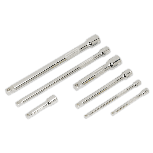 Sealey AK770 Wobble/Rigid Extension Bar Set 7pc 1/4", 3/8" & 1/2"Sq Drive