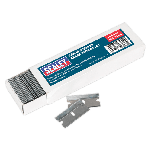 Sealey AK867B100 Razor Scraper Blade Pack of 100