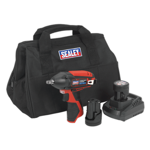 Sealey CP1204KIT 12V 3/8"Sq Drive Impact Wrench Kit with 2x 1.5Ah Batteries