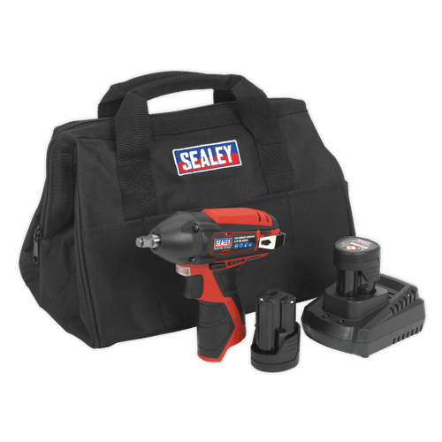 Sealey CP1204KIT 12V 3/8"Sq Drive Impact Wrench Kit with 2x 1.5Ah Batteries