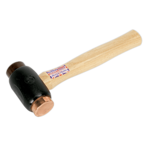 Sealey CRF35 Copper/Rawhide Faced Hammer 3.5lb Hickory Shaft