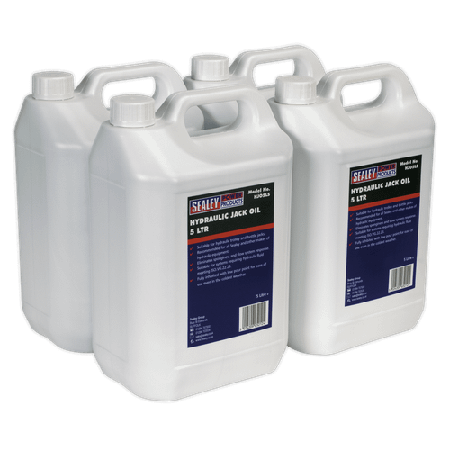 Sealey HJO/5L Hydraulic Jack Oil 5ltr Pack of 4