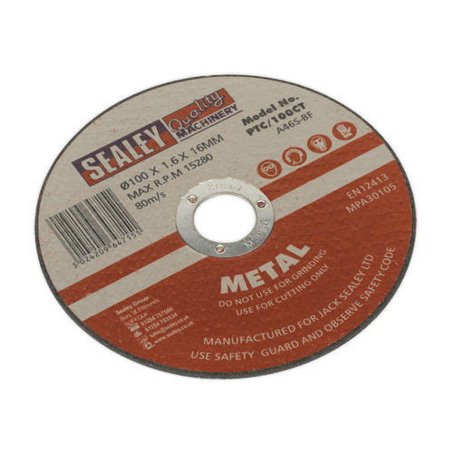 Sealey PTC/100CT Cutting Disc 100 x 1.6mm 16mm Bore