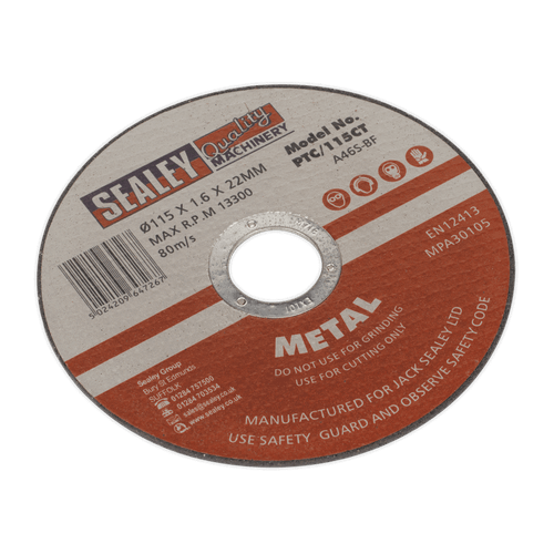 Sealey PTC/115CT Cutting Disc 115 x 1.6mm 22mm Bore