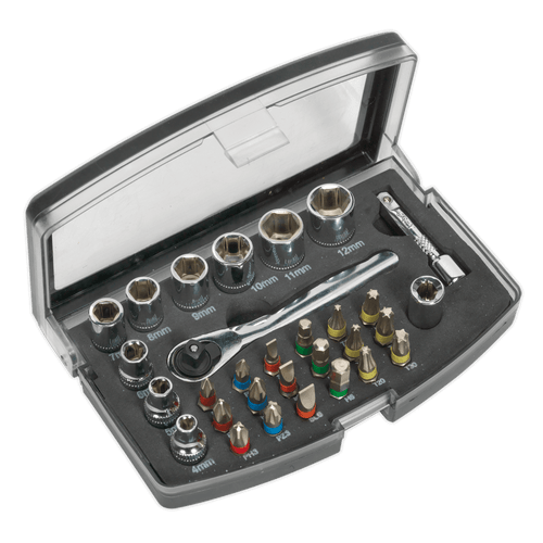 Sealey S01036 Socket & Bit Set 31pc 1/4"Sq Drive