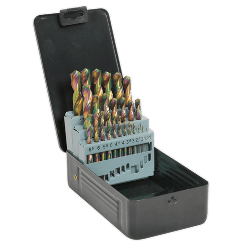 Sealey S0938 HSS Drill Bit Set 25pc Edge Ground - Metric DIN 338