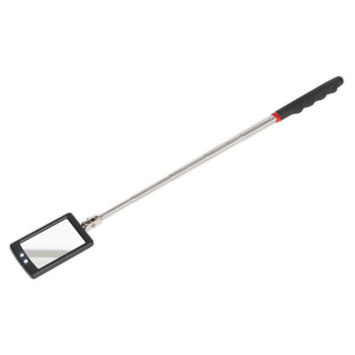 Sealey S0948 Telescopic Inspection Mirror 65 x 40mm with 2 LEDs