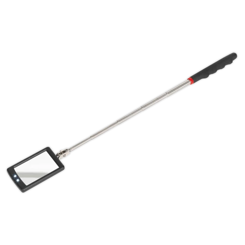 Sealey S0948 Telescopic Inspection Mirror 65 x 40mm with 2 LEDs