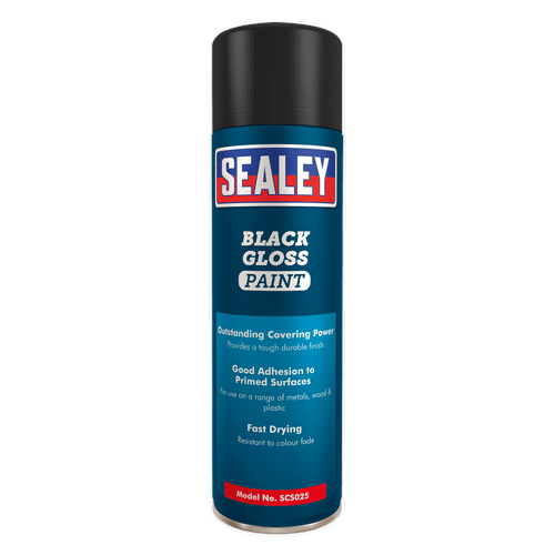Sealey SCS025 Black Gloss Paint 500ml Pack of 6