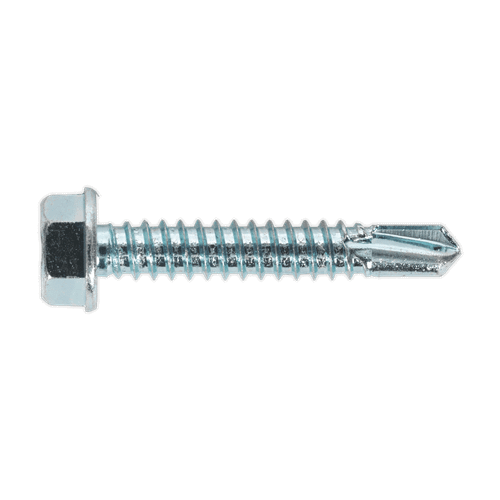 Sealey SDHX6338 Self Drilling Screw 6.3 x 38mm Hex Head Zinc DIN 7504K Pack of 100