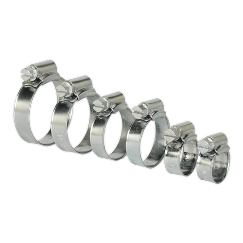 Sealey SHCS1 Hose Clip Assortment 30pc 8-29mm Zinc Plated