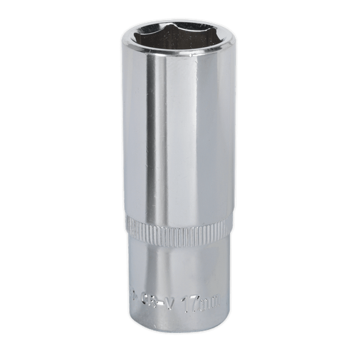 Sealey SP3817D WallDrive Socket 17mm Deep 3/8"Sq Drive Fully Polished Sealey SP3817D WallDrive Socket 17mm Deep 3/8"Sq Drive Fully Polished