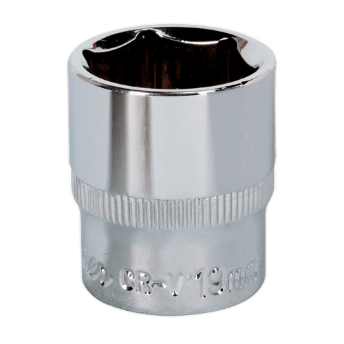 Sealey SP3819 WallDrive Socket 19mm 3/8"Sq Drive Fully Polished