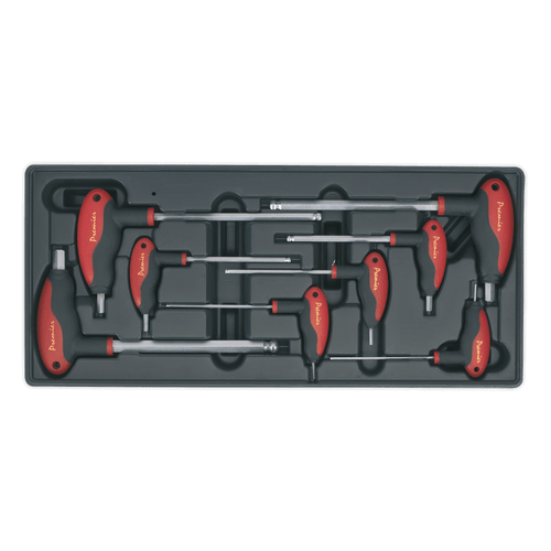 Sealey TBT06 Tool Tray with T-Handle Ball-End Hex Key Set 8pc