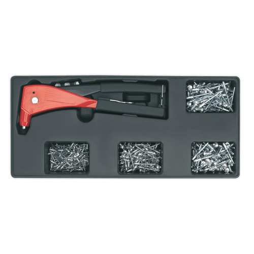 Sealey TBT15 Tool Tray with Riveter & 400 Assorted Rivet Set