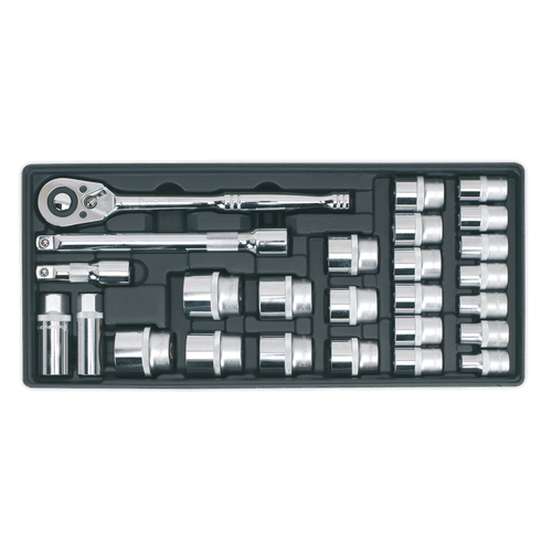 Sealey TBT21 Tool Tray with Socket Set 26pc 1/2"Sq Drive