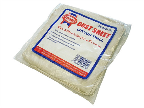 Faithfull FAIDSCT129 Cotton Twill Dust Sheet 3.6 x 2.7m