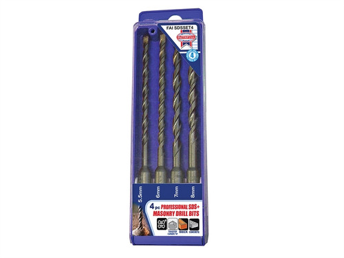 Faithfull FAISDSSET4 SDS Plus Drill Bit Set 4 Piece 5.5-8mm