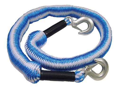 Faithfull FAIAUTRELAST Tow Rope Expanding 4m Metal Hooks 3 Tonnes