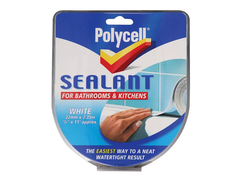 Polycell PLCSSBKWH22 Sealant Strip Kitchen / Bathroom White 22mm