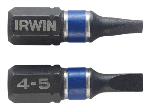 Impact Screwdriver Bits Slotted 4.5 x 25mm Pack of 2 | Toolden