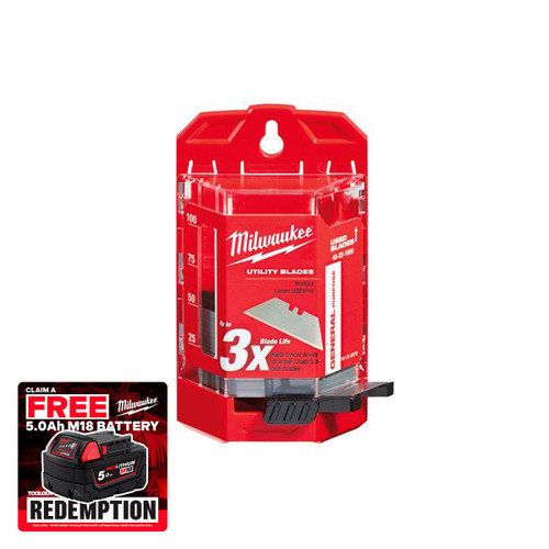 Milwaukee 48221950 General Purpose Utility Blades (Pack of 50) | Toolden