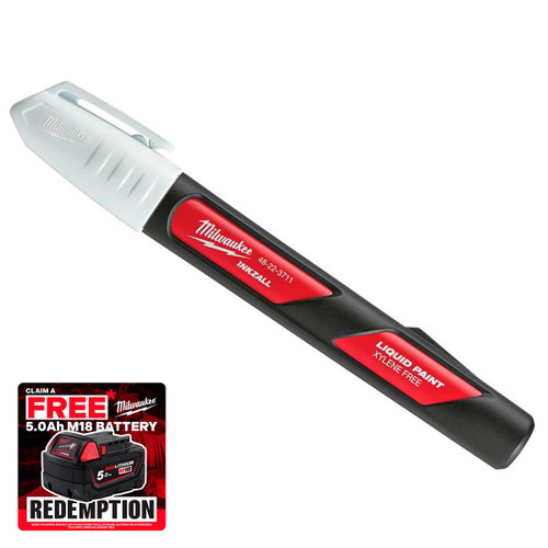 Milwaukee 48223711 INKZALL Liquid Paint Marker White | Toolden