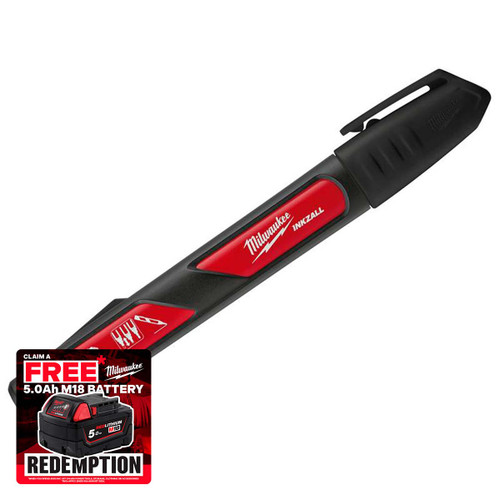 Milwaukee 48223731 INKZALL Liquid Paint Marker Black | Toolden