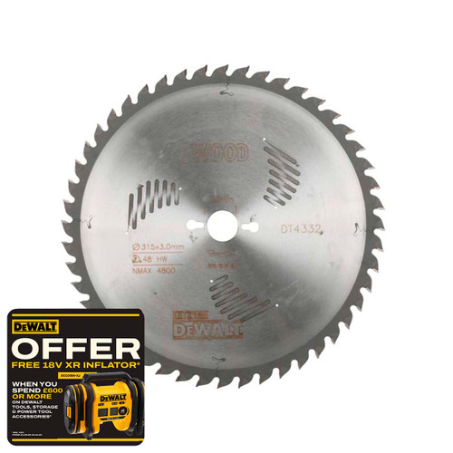 DeWalt DEWDT4332QZ Series 60 Circular Saw Blade 315 x 30mm x 48T