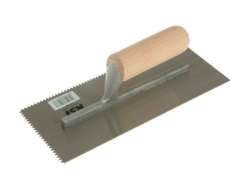 R.S.T. RST153DT Notched Trowel 5mm V Notches Wooden Handle 11 x 4.1/2in | Toolden