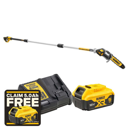 DeWalt DCMPS567P1 18V XR Brushless Pole Saw with 1x 5.0Ah Battery