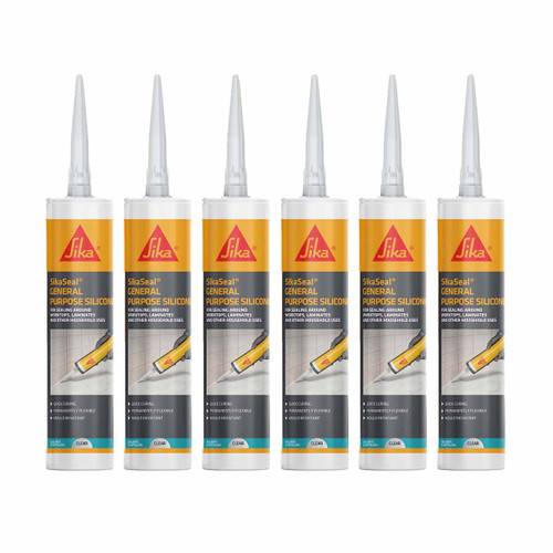 Sika® SikaSeal® General Purpose Silicone Clear 280ml - 6 Pack
