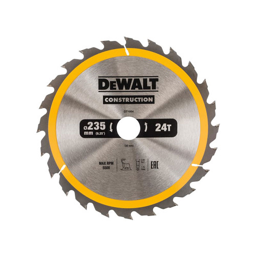 DeWalt DT1954QZ Portable Construction Circular Saw Blade 235 x 30mm x 24T | Toolden
