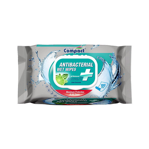 Ultra Compact AF-6996545421964 Antibacterial Wipes - 100 Wipes  | Toolden