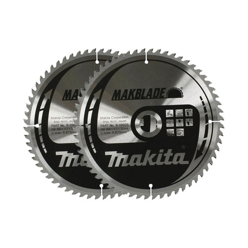 Makita B-09020 260mm x 30mm x 60T TCT Circular Saw Blade Pack Of 2 | Toolden