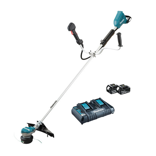 MAKITA DUR368APG2 Twin 18v Brush Cutter 2 x 6.0Ah Batteries | Toolden