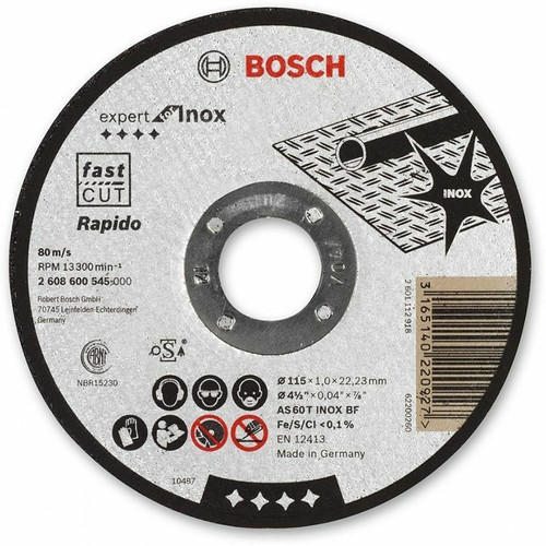 Bosch 2608603169 115mm Rapido Straight Cutting Disc | Toolden