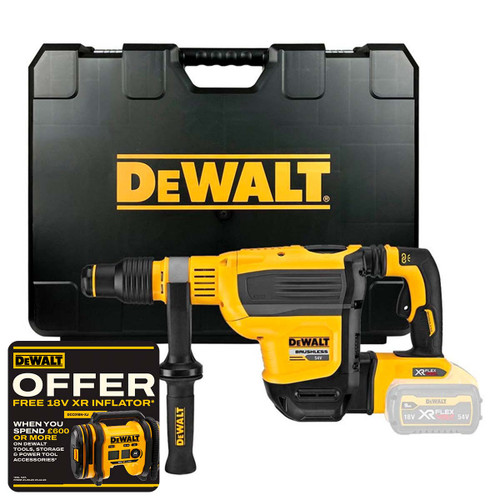 DeWalt DCH614N 54V XR FlexVolt Brushless SDS-Max Rotary Hammer Drill in a Case