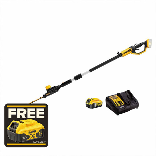 DeWalt DCMPH566P1-GB XR 18V Pole Hedge Trimmer with 1x 5.0Ah Battery
