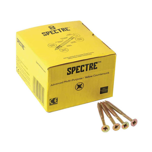 Spectre Advanced 5.0 x 100mm Pozi Countersunk Wood Screw Yellow Zinc SPE5100YB (Box 300)