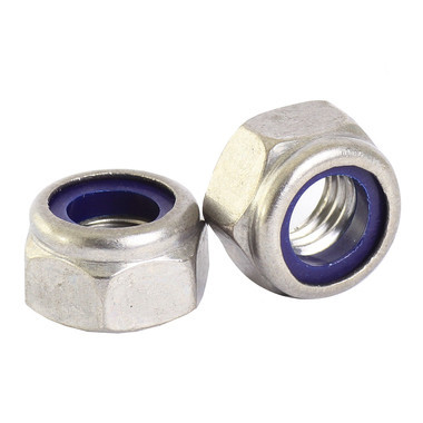 M10 Bright Zinc Hex Nuts with Nylon Inserts | Toolden