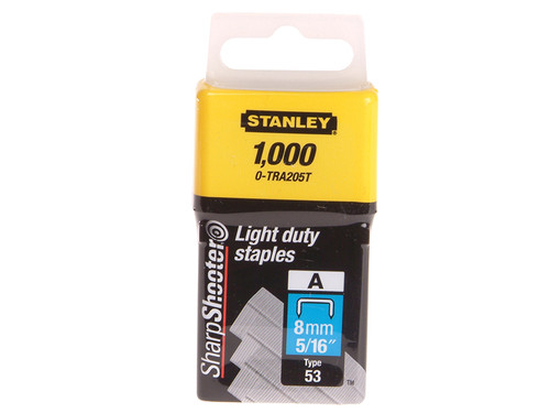 Stanley Tools TRA2 Light-Duty Staple 8mm TRA205T Pack 1000