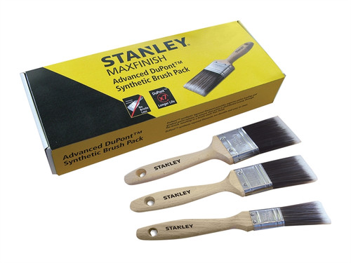 Stanley Tools Max Finish Advanced Synthetic Paint Brush Set of 3 25, 38 & 50mm| Toolden