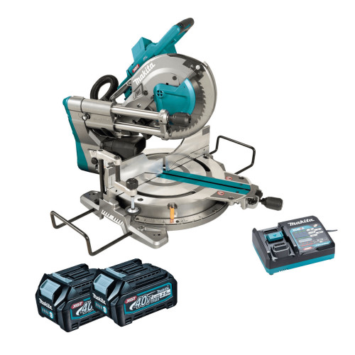 Makita LS004GD202 40V Max XGT Brushless Slide Compound 260mm Mitre Saw Kit with 2x 2.5Ah Batteries