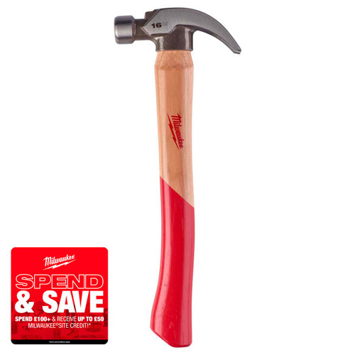 Milwaukee 4932478659 16G/450G Hickory Curved Claw Hammer