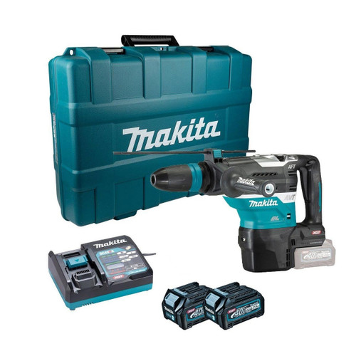 Makita HR005GD202 40V Max XGT SDS Max Rotary Hammer Drill with 2x 2.5Ah Batteries