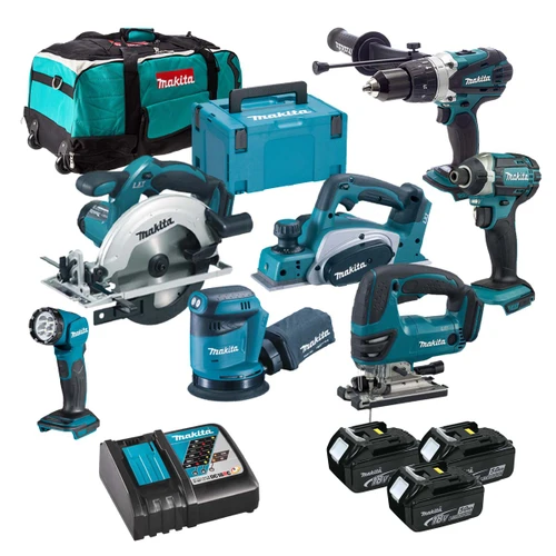 Makita MAKKIT7X35 LXT 18V Cordless 7 Piece Power Tool Kit with 3x 5.0Ah Batteries