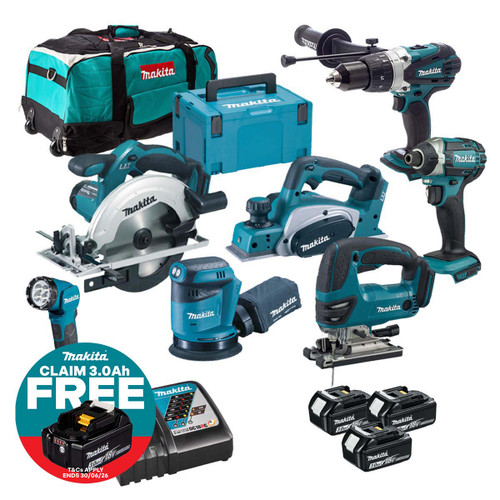 Makita MAKKIT7X33 LXT 18V Cordless 7 Piece Power Tool Kit with 3x 3.0Ah Batteries