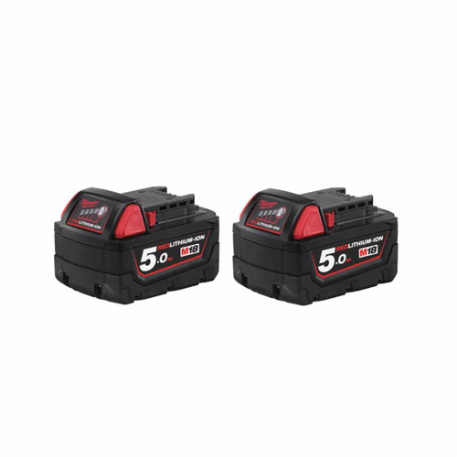 Milwaukee M18 B5 18V 5.0Ah Redlithium-Ion Slide Battery (Twin Pack)