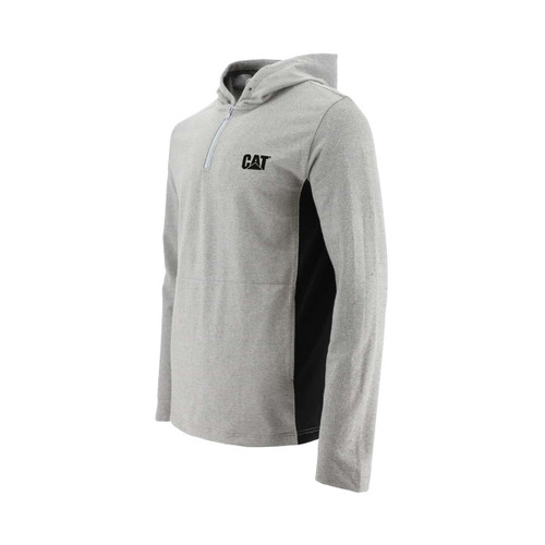 Caterpillar Coolmax Quarter Zip Hoodie Heather Grey -